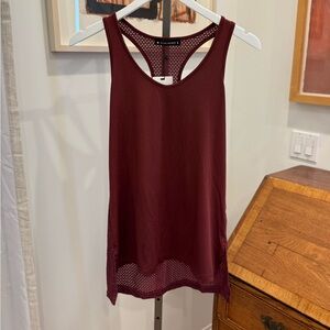 Thrive Société Hi Lo Mesh Back Tank - Raisin